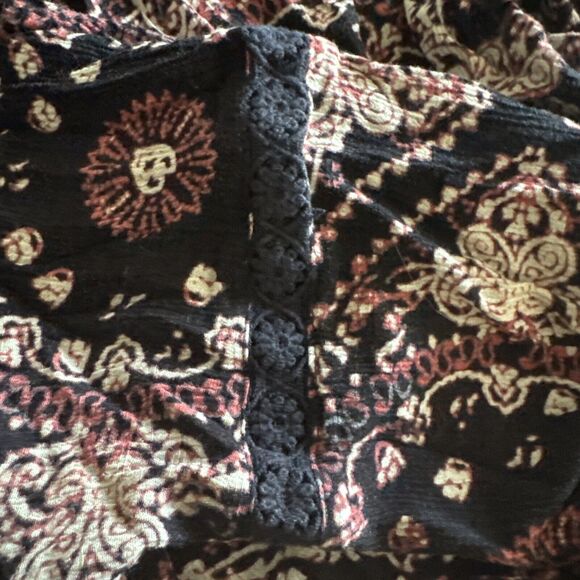 Womens Top Plus Sz 3X Peasant Whimsigoth Fairy Grunge Boho Bell Sleeve Black - Picture 13 of 14